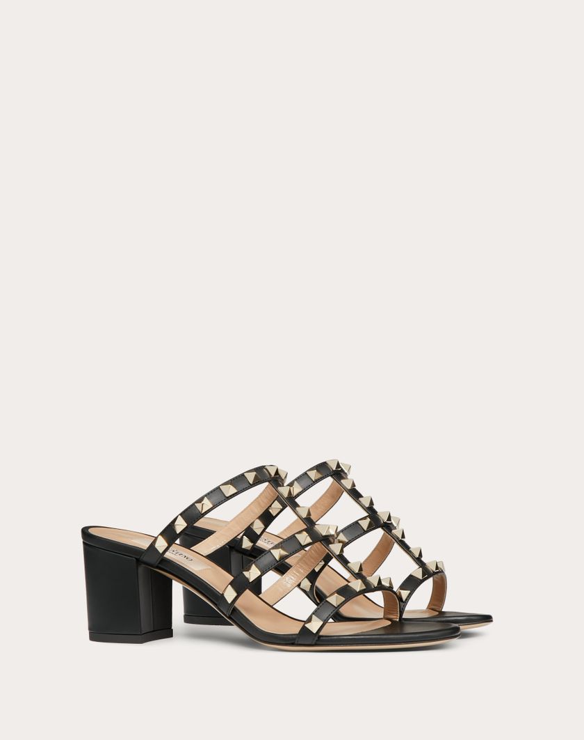 ROCKSTUD CALFSKIN LEATHER SLIDE SANDAL 60 MM - Image 1